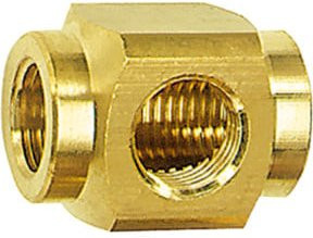 Riegler T-Verteiler aus Messing in Gold, M5, SW 8 - Bild 1