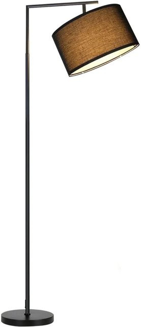 NETTLIFE Stehlampe Schwarz Modernes Design mit Stoffschirm und Fußschalter, Höhe: 166 cm - Bild 1