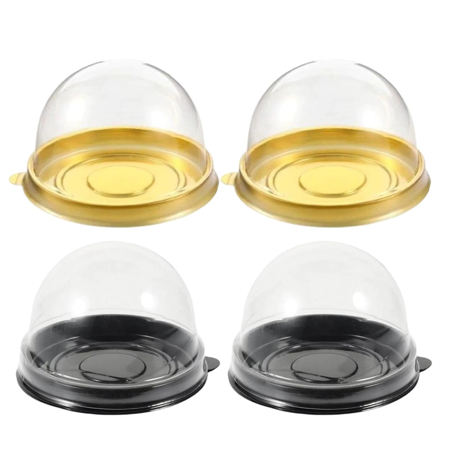 50 Stück Transparente Cupcake-Boxen aus Kunststoff mit Gold-Akzenten als Mini-Muffin-Kuppelbehälter für Hochzeiten, Geburtstage und Desserts - Bild 2