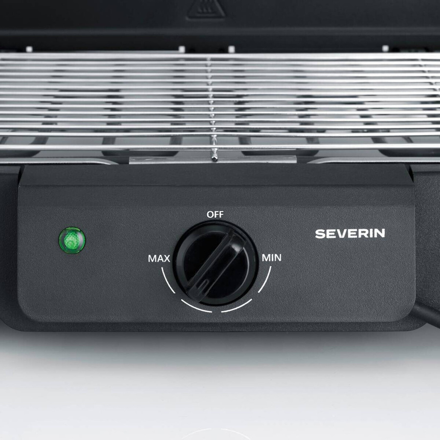 Severin Tischgrill PG 8593 in Schwarz mit Edelstahl und Kunststoff, 2000W, B/H/L: 33 x 8,5 x 42 cm - Bild 4