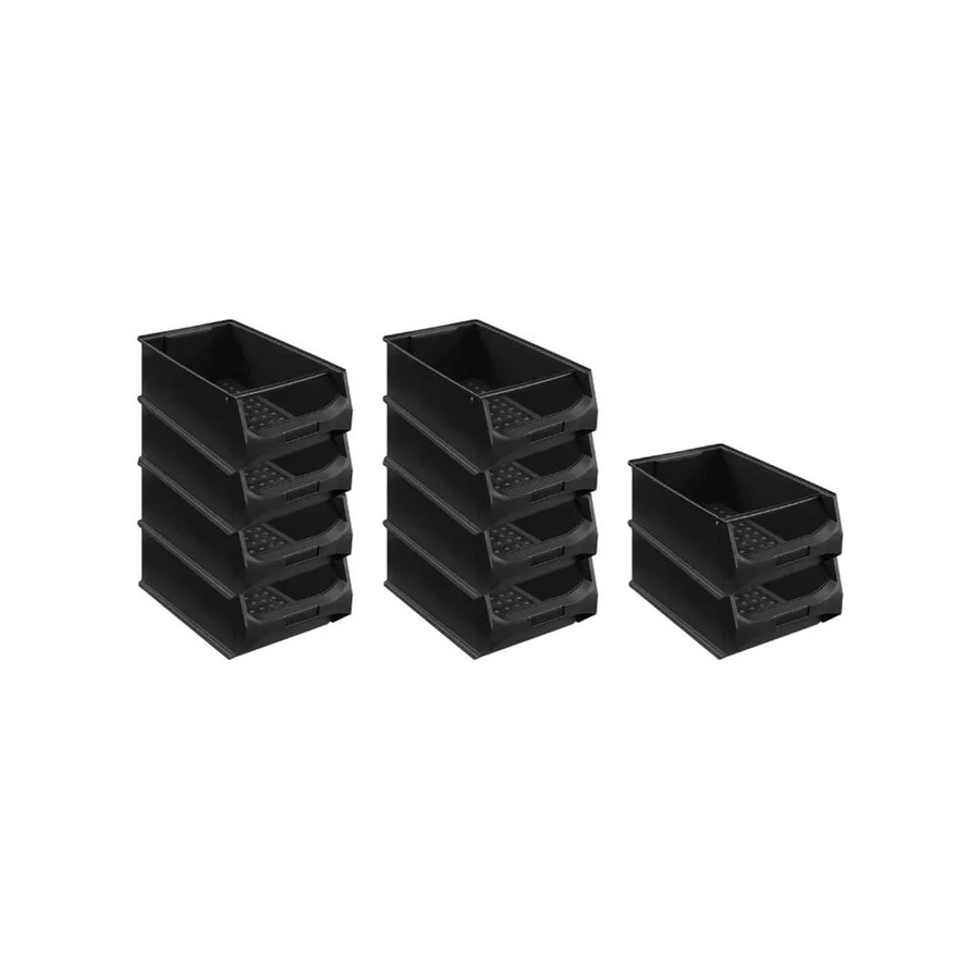 PROREGAL SparSet 10x ESD Sichtlagerbox 5,1 mit Griffstange, Schwarz, H x B x T: 20 x 30 x 50 cm, 21,8 Liter - Bild 2