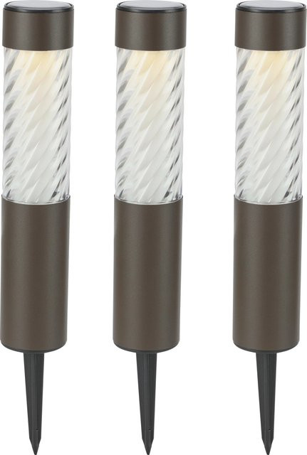 Solar-LED-Dekoleuchte Isili 4er-Set Braun, Höhe: 37,5 cm, Durchmesser: 5,5 cm - Bild 1
