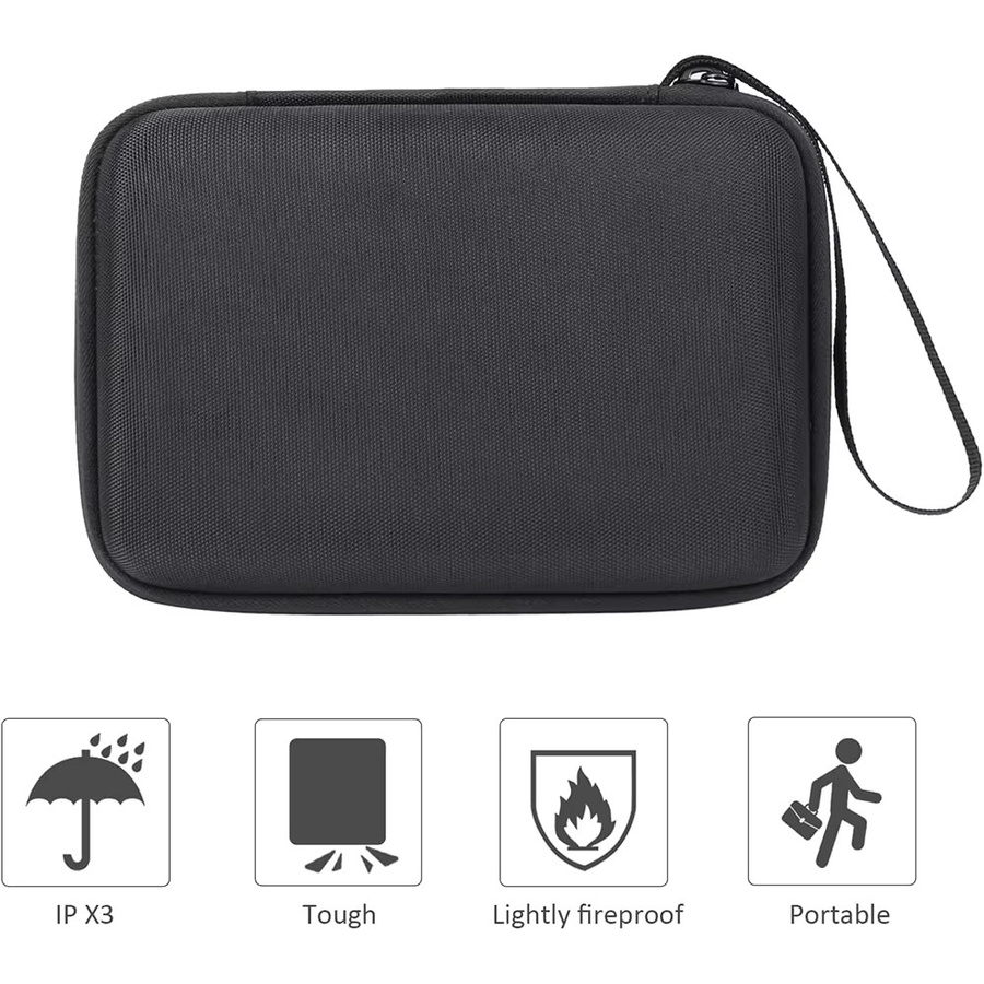 XHDATA Hartschalen-EVA-Tragetasche in Schwarz für die Handheld-Spielkonsolen D808, D-368, D-328, D-109 und D109WB, stoßfeste Schutztasche - Bild 4