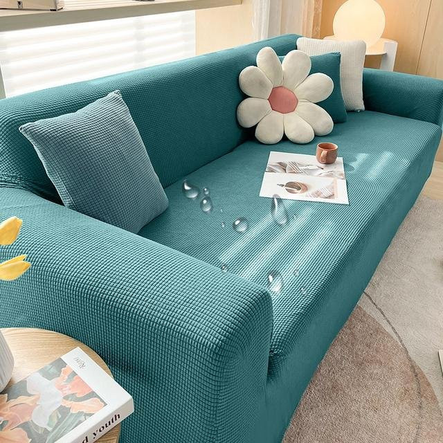 Wasserdichter Stretch-Jacquard-Sofabezug von Yiran Health & Beauty in Petrol, elastischer Schonbezug für dein Sofa, Größe S (70-110 cm) - Bild 1