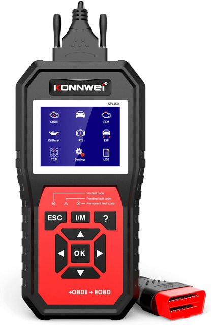 KONNWEI KW460 All-System-OBD-Scanner-Diagnosegerät mit 11 Spezialfunktionen und Batterieanpassung, schwarz - Bild 1