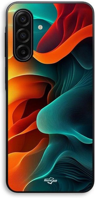 Maniacase Schutzhülle für Samsung Galaxy A57 mit abstraktem Textur-Design in Orange, Blau und Schwarz - Bild 1