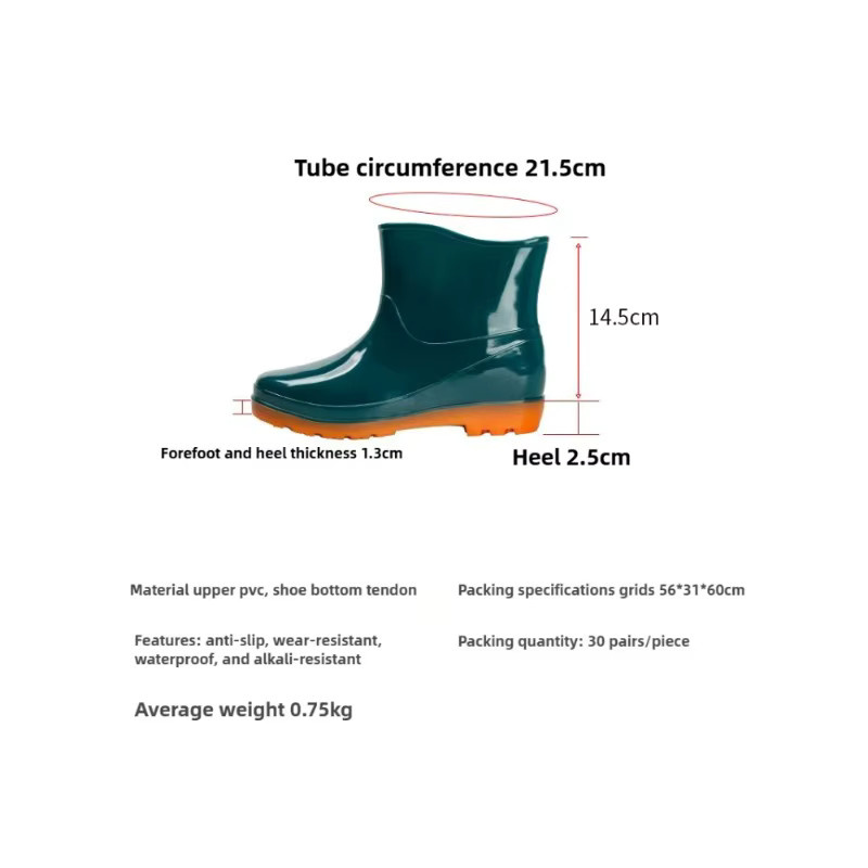 QHSPE Sicherheitsschuhe für Damen und Herren in Blau und Grün, rutschfeste Regenstiefel aus Kunststoff mit PVC-Gummi-Sohle für die Küche und den Arbeitsbereich - Bild 2