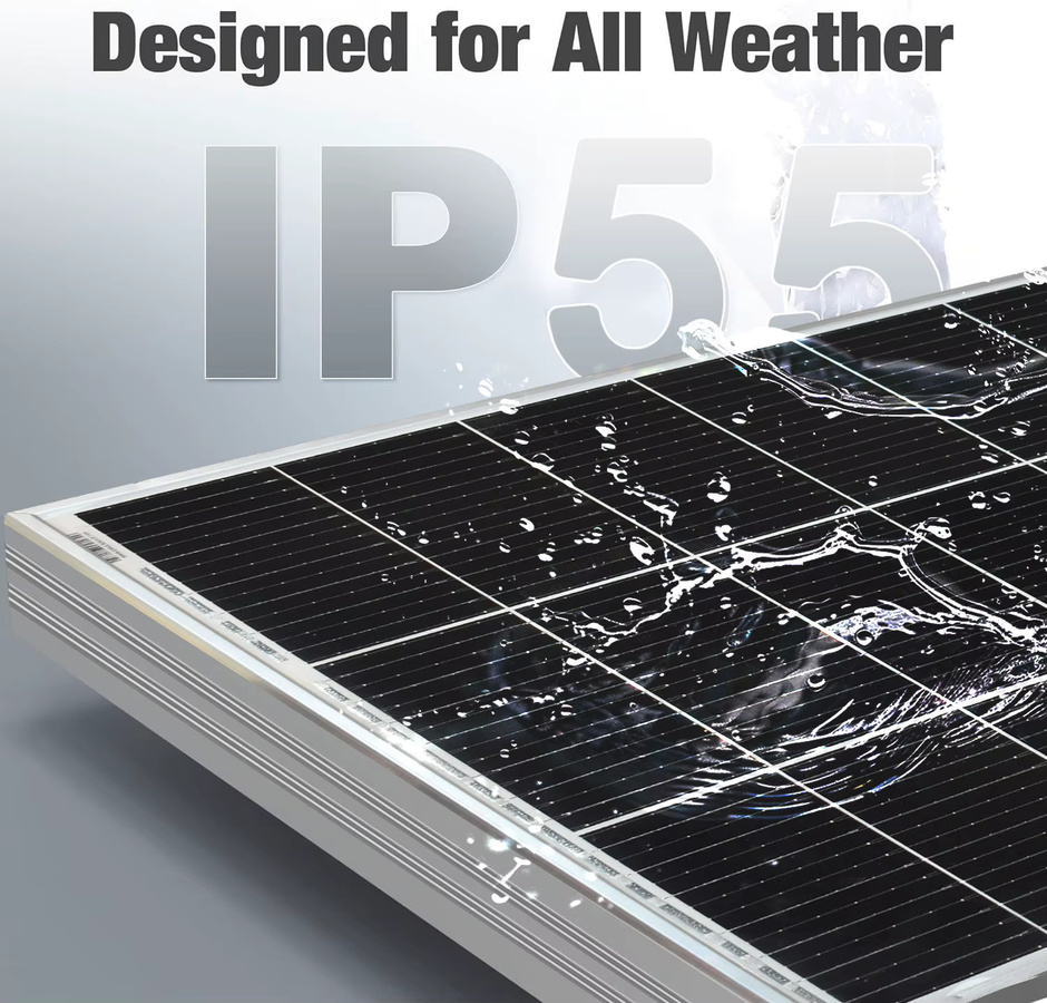 JINGYANGPV Solarmodul 120W 18V in Schwarz aus gehärtetem Glas, hocheffizientes und wasserdichtes Solarmodul für Wohnmobil, Boot, Camping und Hausdach - Bild 4
