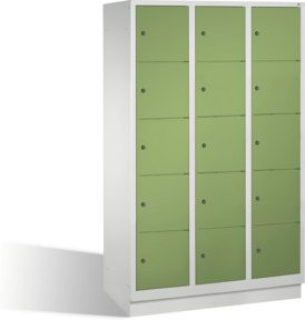 C+P Fächerschrank Classic auf Sockel mit 15 Fächern, Front Resedagrün und Korpus Lichtgrau, H x B x T: 180 x 120 x 50 cm - Bild 1