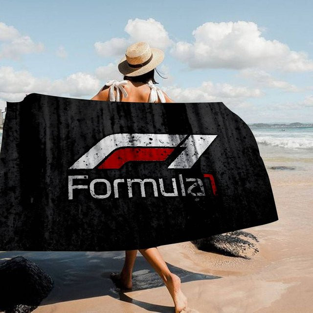 F-F1 Logo Mikrofaser Strandtuch Schwarz B: 90 cm, H: 180 cm - Bild 1