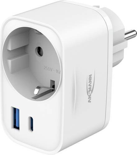 Ansmann HS220 USB Ladegerät 20W mit 1x USB-A und 1x USB-C in Weiß - Bild 1