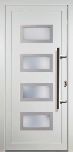 Meeth Aluminium-Haustür Signum Alu in Weiß mit satiniertem Glaseinsatz, nach innen öffnend, B/H: 108 x 200 cm - Bild 1