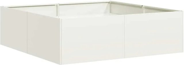 vidaXL Pflanzkübel aus Stahl in Weiß B/T/H: 100 x 100 x 30 cm - Bild 1