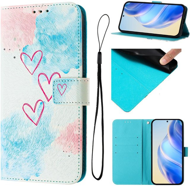 TCL Ledertasche mit Standfunktion und bemaltem Muster für TCL 60 Nxtpaper, 60 XE, 60 SE, 605 und 60R 5G in Multicolour - Bild 1