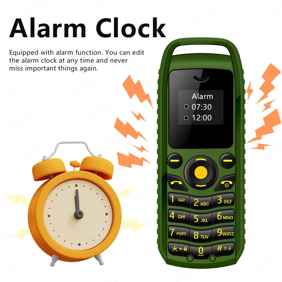 SERVO B25 Super Mini Mobiltelefon 2G GSM mit Anrufaufzeichnung und Dual-SIM-Standby in Schwarz - Bild 4