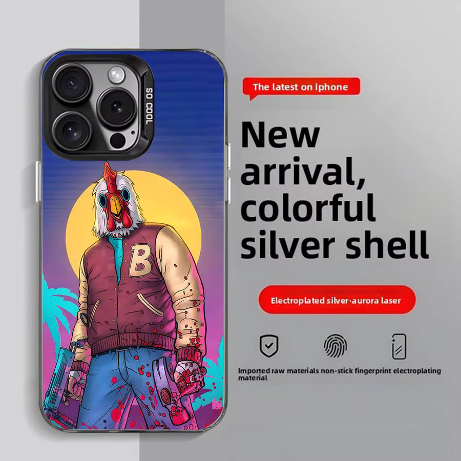Hotline Miami Anime Handyhülle für Apple iPhone 11-16 Pro Max, bunt und rutschfest mit Anti-Fingerabdruck-Beschichtung - Bild 2
