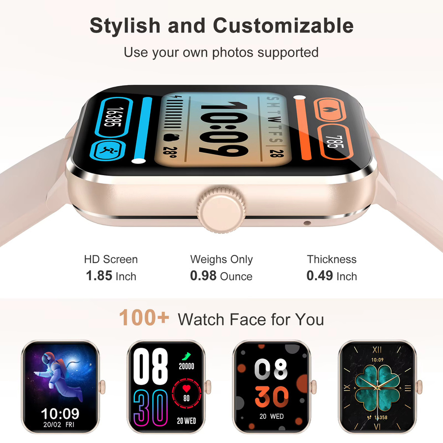 Blackview R50 Smartwatch mit 1,85 Zoll TFT-Display, Bluetooth-Anrufen und Gesundheitsüberwachung für Damen und Herren in Schwarz oder Pink - Bild 4