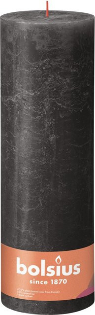 Bolsius Rustik-Kerze Shine in Stürmischem Grau, Höhe: 300 mm, Durchmesser: 100 mm - Bild 1