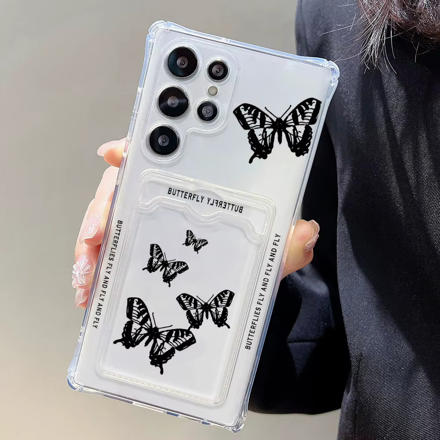 Transparente Samsung Handyhülle mit Tierhülle und Kartenhalter aus weichem TPU für verschiedene Samsung Galaxy Modelle - Bild 2