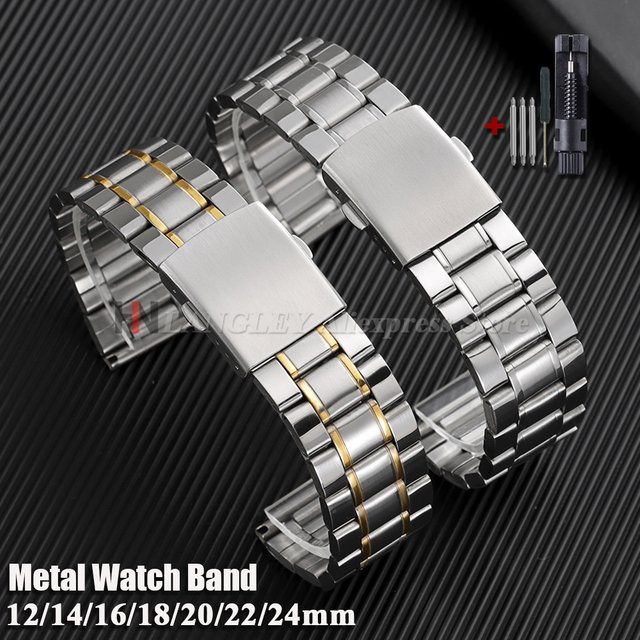 Uhrenarmband Edelstahl, Verriegelungsschnalle, Unisex - Bild 1