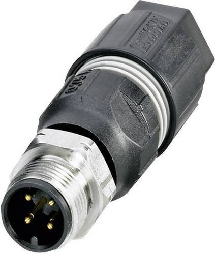 Phoenix Contact 1440779 Sensor-Aktor-Steckverbinder M12 Stecker gerade unkonfektioniert 4-polig schwarz aus Metall - Bild 1