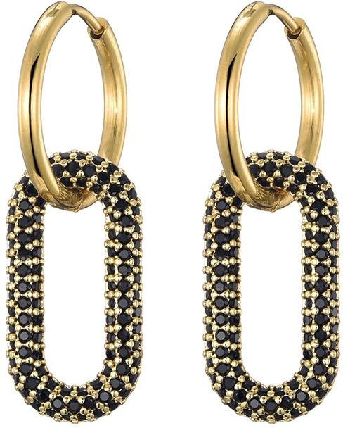 Creolen Edelstahl, Gold, Zirkonia, Damen - Bild 1