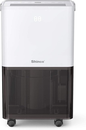 SHINCO Elektrischer Luftentfeuchter in Weiß mit Feuchtigkeitssensor und kontinuierlichem Ablauf, 10 l Kapazität für bis zu 45 m3 (15 m2)