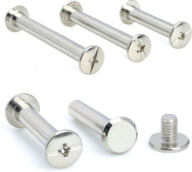 TINGGOO Chicago-Schrauben aus 304 Edelstahl in Silber, M2-M6 Nietenbolzen für Ledertaschen, Gürtel und Fotoalben - Bild 1