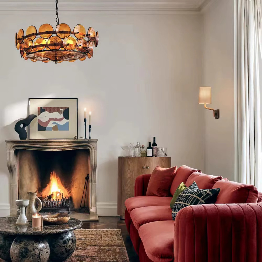 HomeLover Lorenzo LED Pendelleuchte aus Glas und Metall in Grün-Orange - Bild 3
