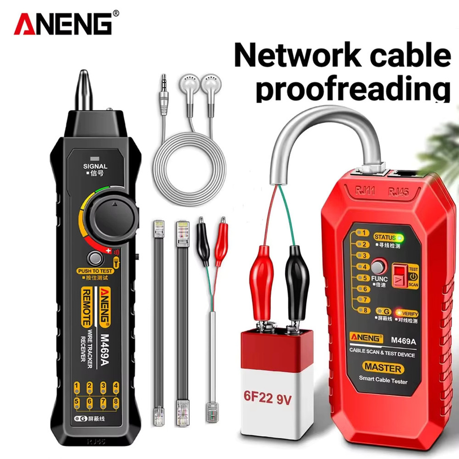 ANENG M469A Netzwerkkabeltester RJ45 RJ11 Netzwerkanalysator und LAN-Kabeltester in Schwarz - Bild 6