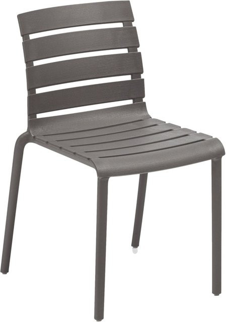 Kettler Stapelstuhl Ponza aus Kunststoff in Grau, 4er Pack, B/T/H: 47 x 55 x 78 cm - Bild 1