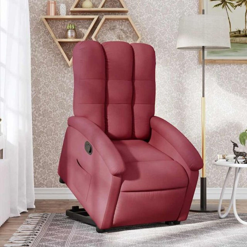 vidaxl Relaxsessel mit Aufstehhilfe für Senioren in Weinrot aus Stoff mit Lift-up-Motor und Liegefunktion - Bild 1