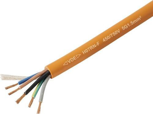 TRU COMPONENTS Gummischlauchleitung H07RN-F 5G 1.5mm² Orange Meterware - Bild 1