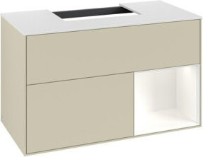 V&B Waschtischunterschrank Finion 100 in Weiss und Grau lackiert, B/T/H: 100 x 50,1 x 50,1 cm - Bild 1