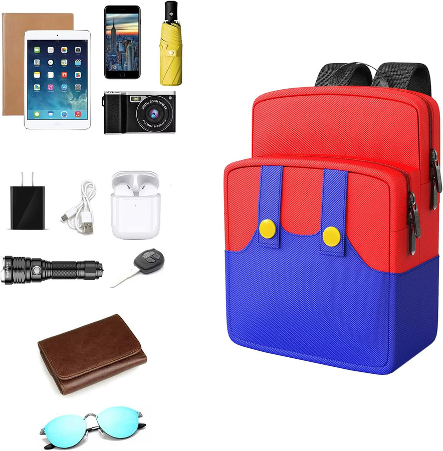 Tragbare Reisetasche für Nintendo Switch, Lite und OLED als Rucksack oder Schultertasche in Rot - Bild 3