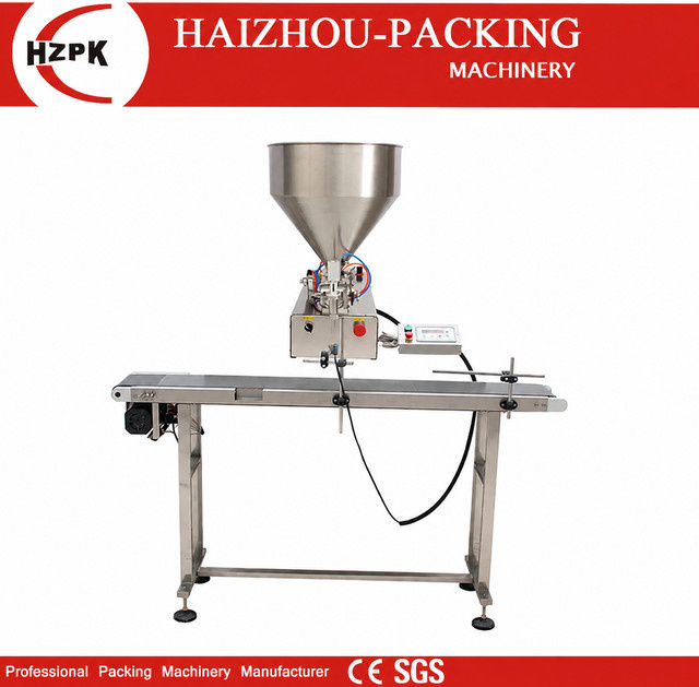 HZPK Halbautomatische Pastenfüllmaschine HZ-1400S aus Edelstahl in Silber für Getränke und Marmeladen - Bild 1