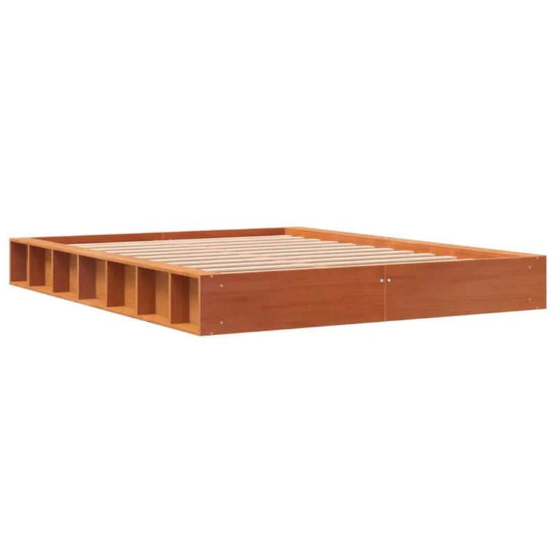 vidaXL Massivholzbett aus Kiefernholz in Braun mit rustikaler Optik, B/T/H: 120 x 200 cm - Bild 2