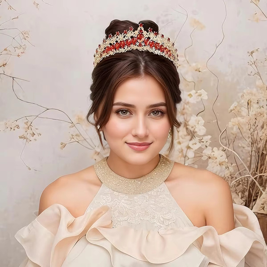 Tiara Kristall, Rot, Strass, Damen - Bild 2