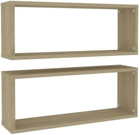 vidaXL Wandregale Würfel 2er Set Sonoma-Eiche B/H/T: 60 x 23 x 15 cm