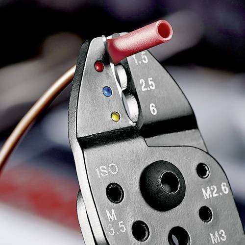 Knipex Crimpzange 97 21 215 für isolierte Kabelschuhe und Steckverbinder 0,75 bis 6 mm² in Schwarz - Bild 1