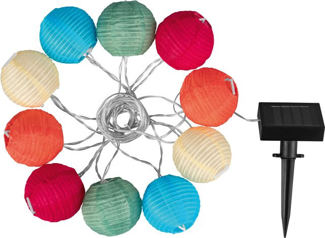 LIVARNO Solar-LED-Lampion-Sommerlichterkette in Bunt und Weiß für Garten, Terrasse und Balkon mit Dämmerungssensor und IP44 Schutz - Bild 1