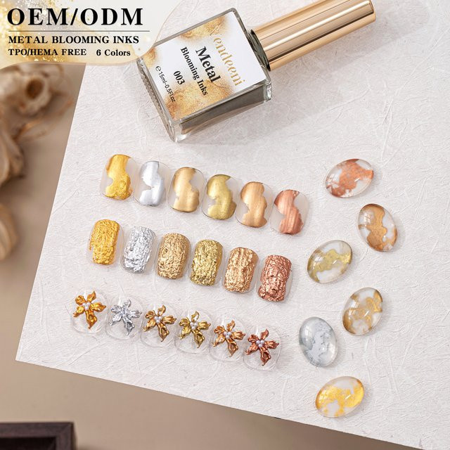 Vendeeni Metallic Marble Ink Nail Art Blooming Gel, Unisex - Bild 1