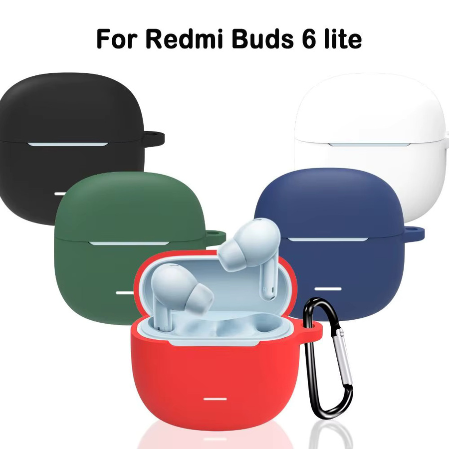 Xiaomi Silikon-Schutzhülle für Redmi Buds 6 Lite in Schwarz mit Haken - Bild 3