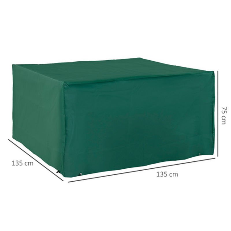 Outsunny Schutzhülle für Gartenmöbel aus 600D-Oxford in Grün, wasserfest und UV-beständig, B/T/H: 135 x 135 x 75 cm - Bild 5