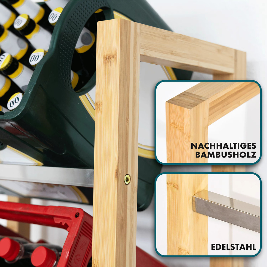 Floordirekt Bambus Flaschenkastenständer für 3 Kisten in Braun - Bild 4