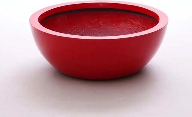 Pflanzkübel Fiberglas Schale rund von Elegant Einrichten in Rot Hochglanz, Durchmesser: 46 cm, Höhe: 16 cm - Bild 1