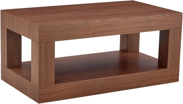 okwish Couchtisch aus MDF mit Lagerregal in Walnuss, B/T/H: 93 x 53 x 45 cm - Bild 1