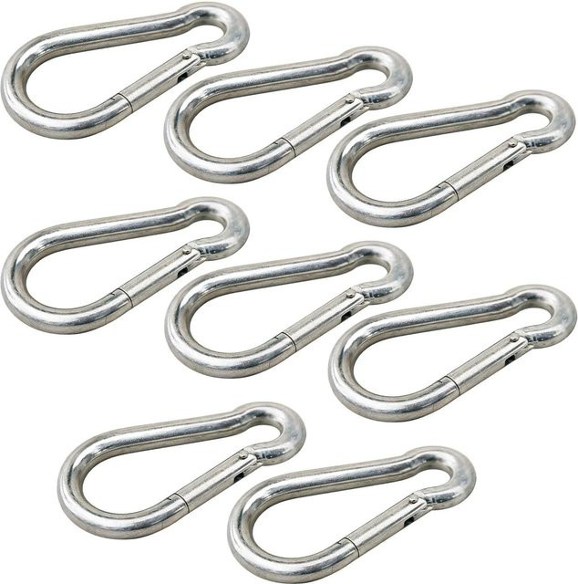 vasalat Karabiner-Set DIN 5299C, 8 Stück, 6x60 mm, blau/silber, bis 120 kg belastbar - Bild 1
