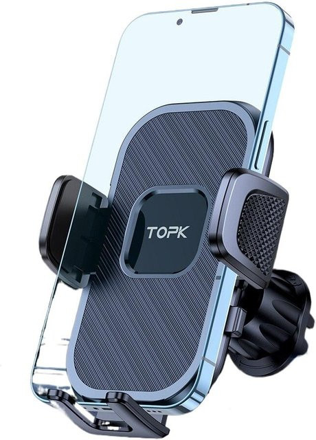 TOPK Super Six Autohalterung mit Schwerkraft-System für iPhone, Xiaomi und Samsung, grau, zur Befestigung an Armaturenbrett, Windschutzscheibe oder Lüftungsschlitz - Bild 1