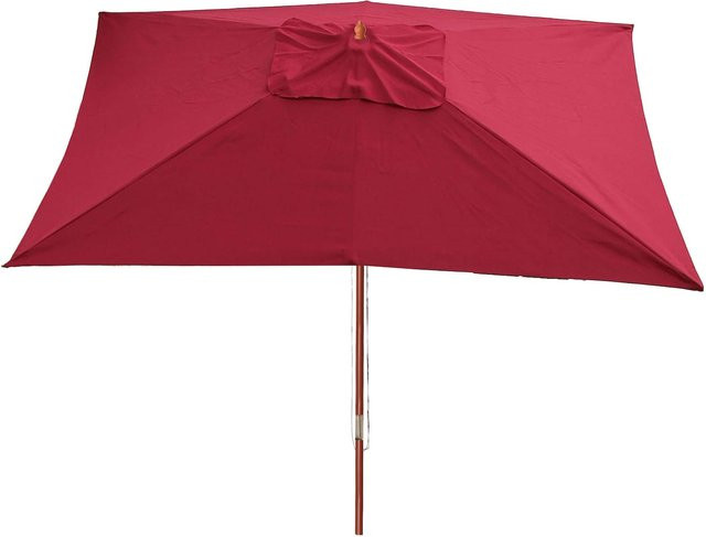 MCW Sonnenschirm Lissabon Marktschirm aus Polyester und Holz in Bordeaux, B: 400 cm, T: 300 cm - Bild 1
